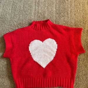 Red Sweater with Heart Design